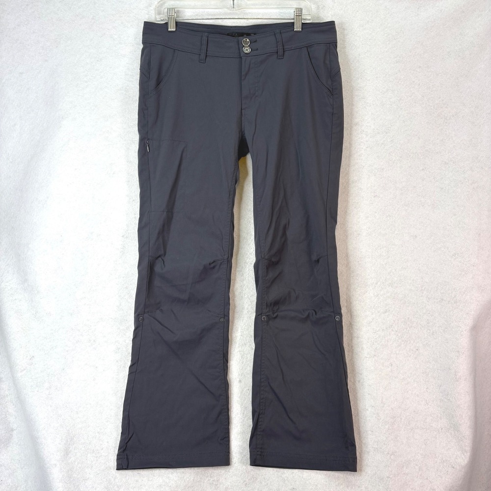 Prana Halle II Low Rise Roll-Up Zion Stretch Gray Pants Sz 12S Hiking Gorpcore